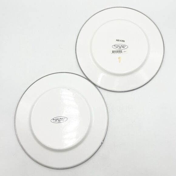 Golden Rabbit II 1999 Ladybug Plates Checkered Enamelware Jean Wilkes Set of 2 - Picture 6 of 10